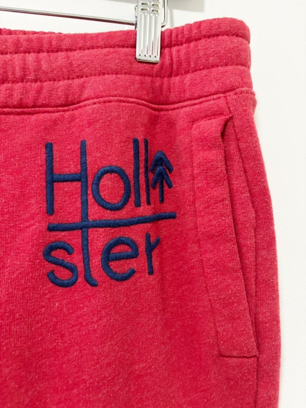 Hollister Drawstring Sweatpants Men's Bright Red Loungewear Preppy Athleisure - Picture 4 of 11